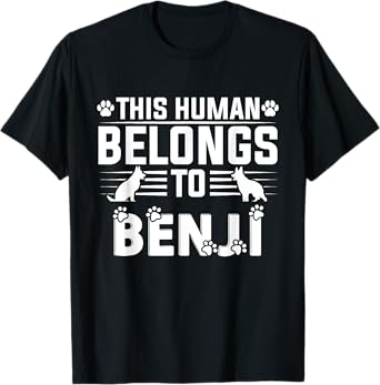 Dog Name Benji Gift Belongs To Pet Dog Benji T-Shirt
