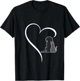 Dog and Cat Heart Pet Lover T-Shirt