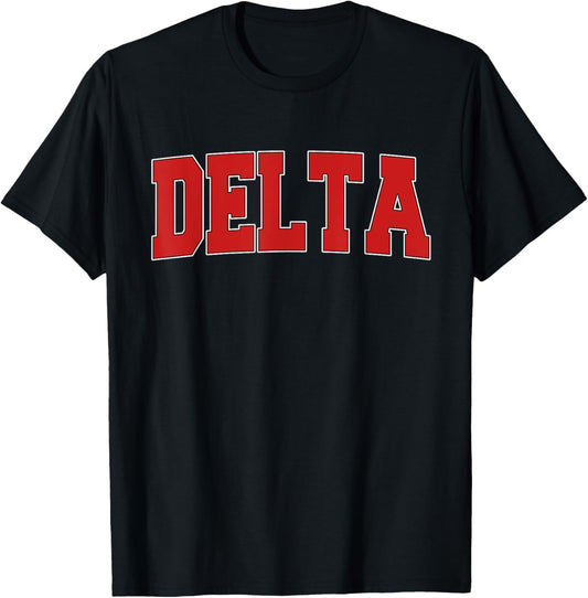 DELTA CANADA Varsity Style Vintage Retro Canadian Sports T-Shirt