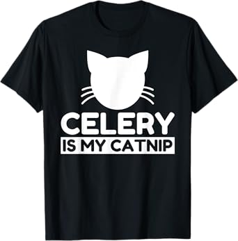 Celery Lover Funny Cute Cat Gifts Men Women Kids T-Shirt