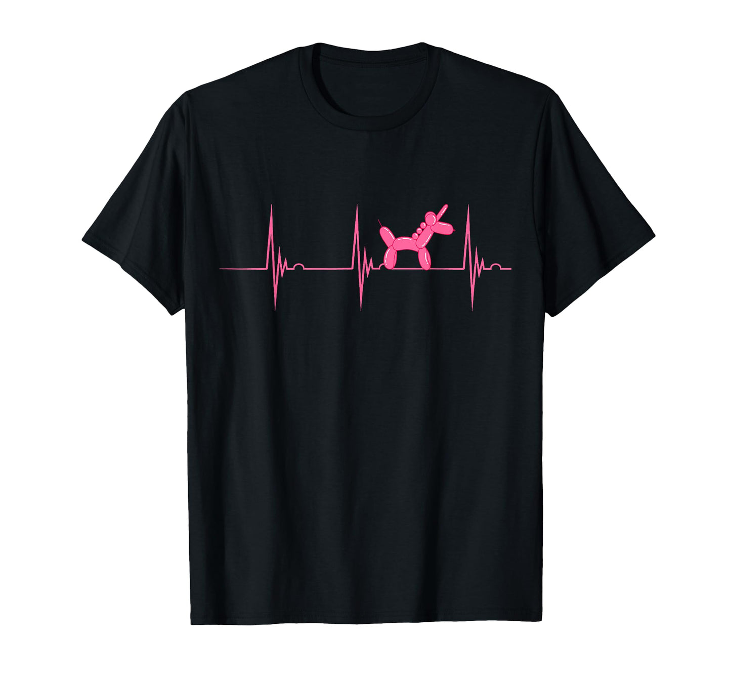 Amazing Balloon Benders Twisting Animals Balloon Artist Heartbeat EKG Pulse Unicorn Animal T-Shirt - Women's, Black, Small, Short Sleeve