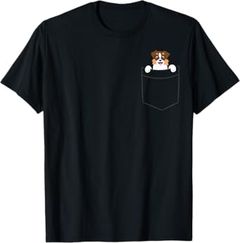 Aussie In The Pocket Cute Australian Shepherd Dog T-Shirt