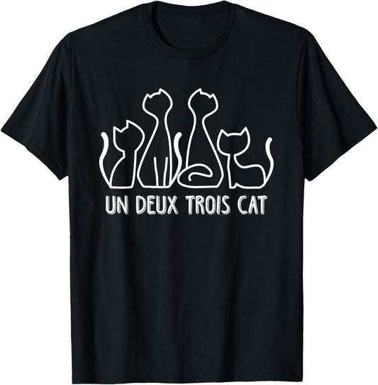 Un Deux Trois Cat T Shirt Funny Cute French Kitty Gift Women T-Shirt