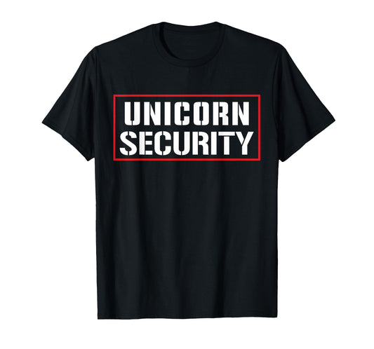 Halloween Dad Mom Daughter Adult Costume, Unicorn Security T-Shirt