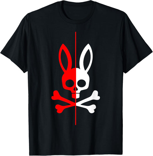Scary Skull And Crossbones Bad Rabbit Horror Bunny Halloween T-Shirt