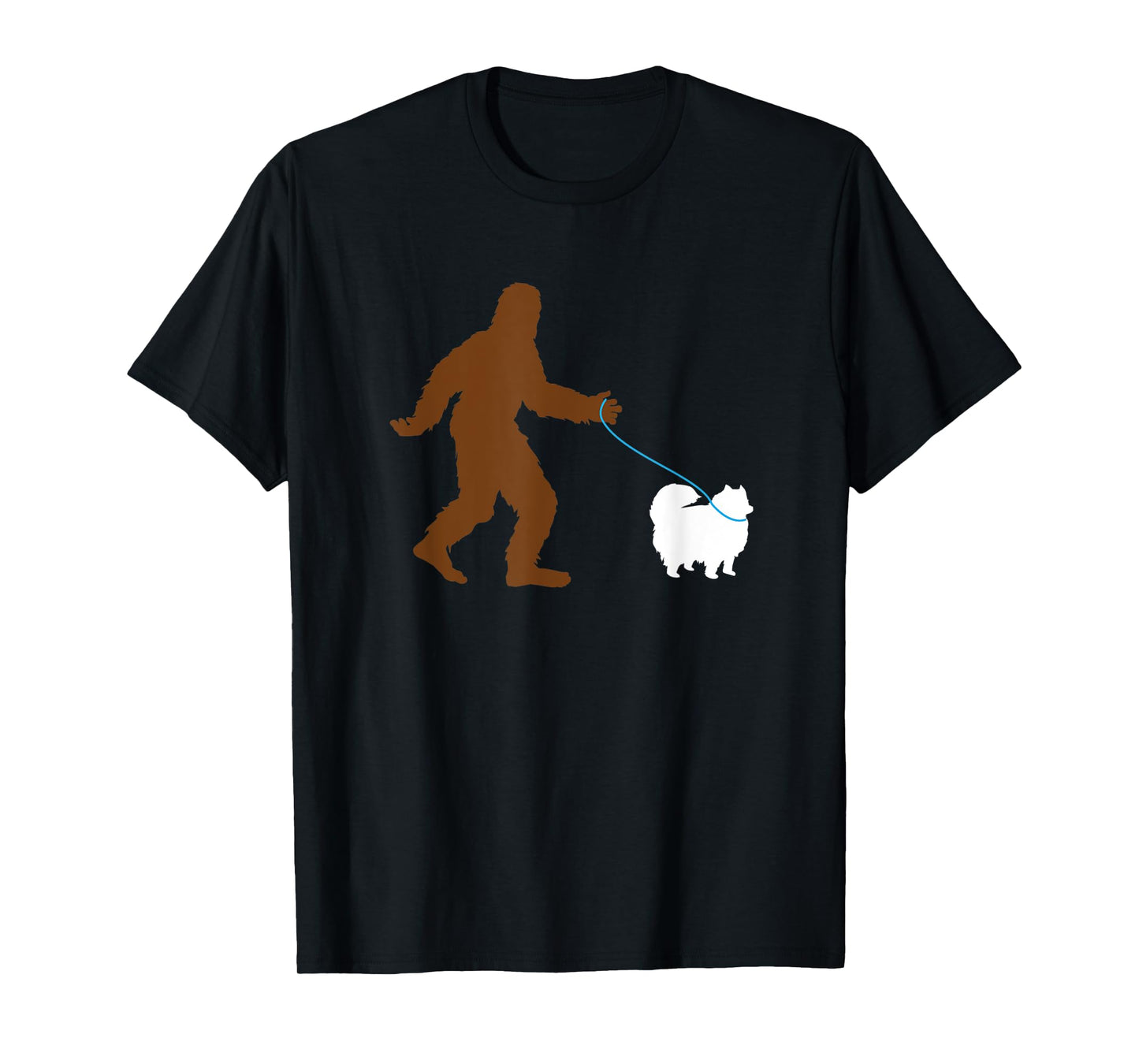 Bigfoot Walking Pomeranian Dog Gift Sasquatch Pet Owner Cute T-Shirt
