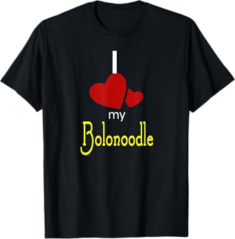 I Love My Bolonoodle Dog Lover Men Women Kids T-Shirt