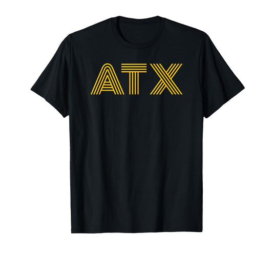 ATX / Austin TX Retro Design In Sunshine Yellow T-Shirt