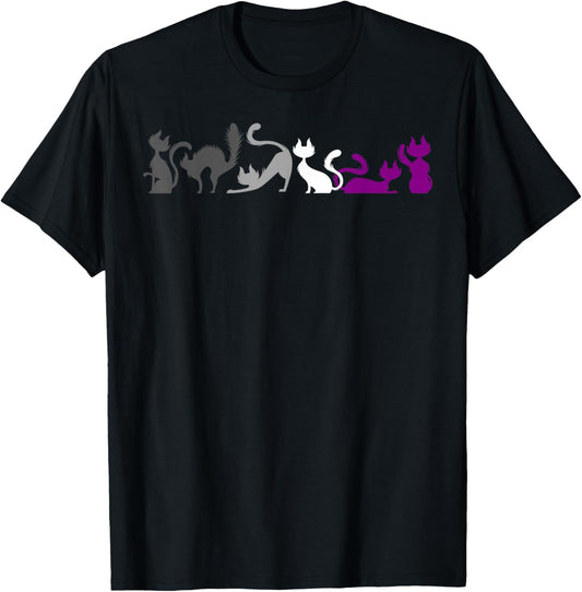 Expressive Ace Pride Cats Asexual Identity Poses Statement A T-Shirt