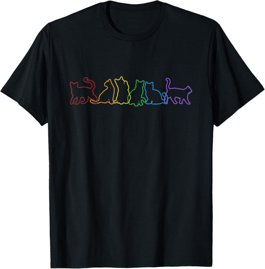 Cat LGBT Rainbow Cat Daddy Cat Mom Cat Lovers Funny Cat T-Shirt