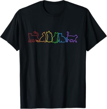 Cat LGBT Rainbow Cat Daddy Cat Mom Cat Lovers Funny Cat T-Shirt
