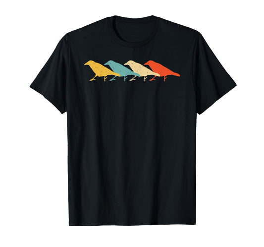 Crow Vintage Retro Raven Bird Lover 60s 70s Gift T-Shirt