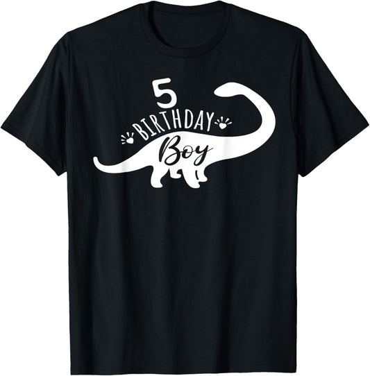 birthday dinosaur shirt kids shirt boys girls dinosaur 5 birthday boy T-rex T-Shirt