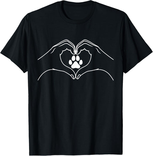 Cat Dog Paw Print Hands Heart T-Shirt