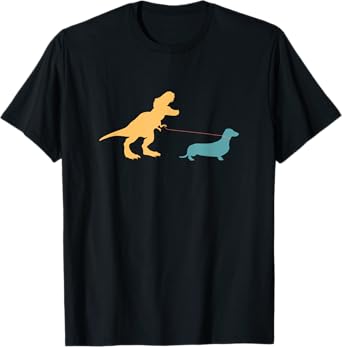 Dachshund T Rex Dinosaur Walking Wiener Weiner Dog Owner T-Shirt