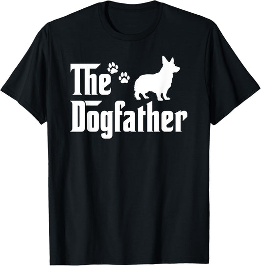 The Dogfather Tee Fathers Day Gift Dad - Dog Lover Corgi T-shirt for Men Women Kids