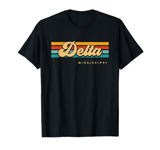 Vintage Sunset Stripes Delta, Mississippi T-Shirt