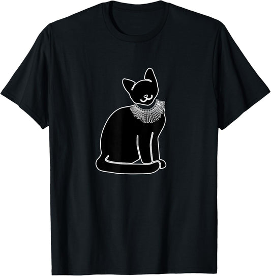 Cat with Ruth Bader Ginsburg Collar RBG T-Shirt