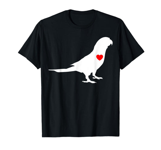 Parrot Heart Parakeet Tiel Quarrion Cockatoo Bird Ringneck T-Shirt