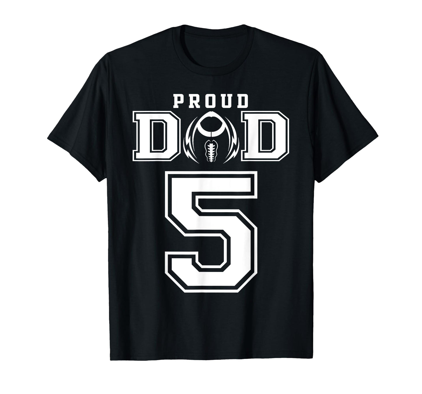 Custom Proud Football Dad Number 5 Personalized For Men T-Shirt
