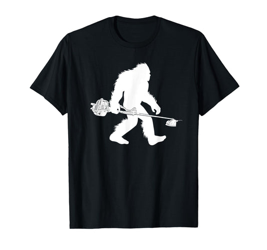 Bigfoot With Lawn Trimmer Sasquatch Grass Landscaper T-Shirt