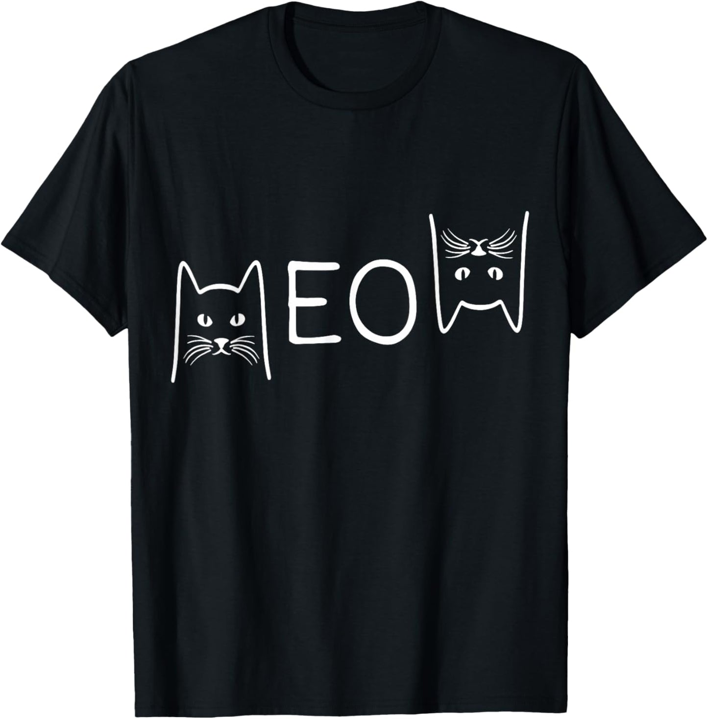Meow Cat Shirt Meow Kitty Funny Cats Mom And Cat Dad T-Shirt