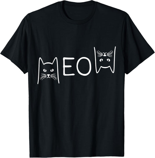 Meow Cat Shirt Meow Kitty Funny Cats Mom And Cat Dad T-Shirt