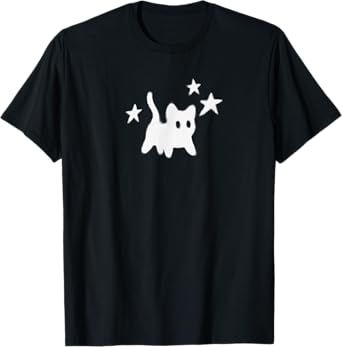 Y2K 90s Scary Tomcat Cat is Scared under Starry Men Women Girls Kids T-Shirt