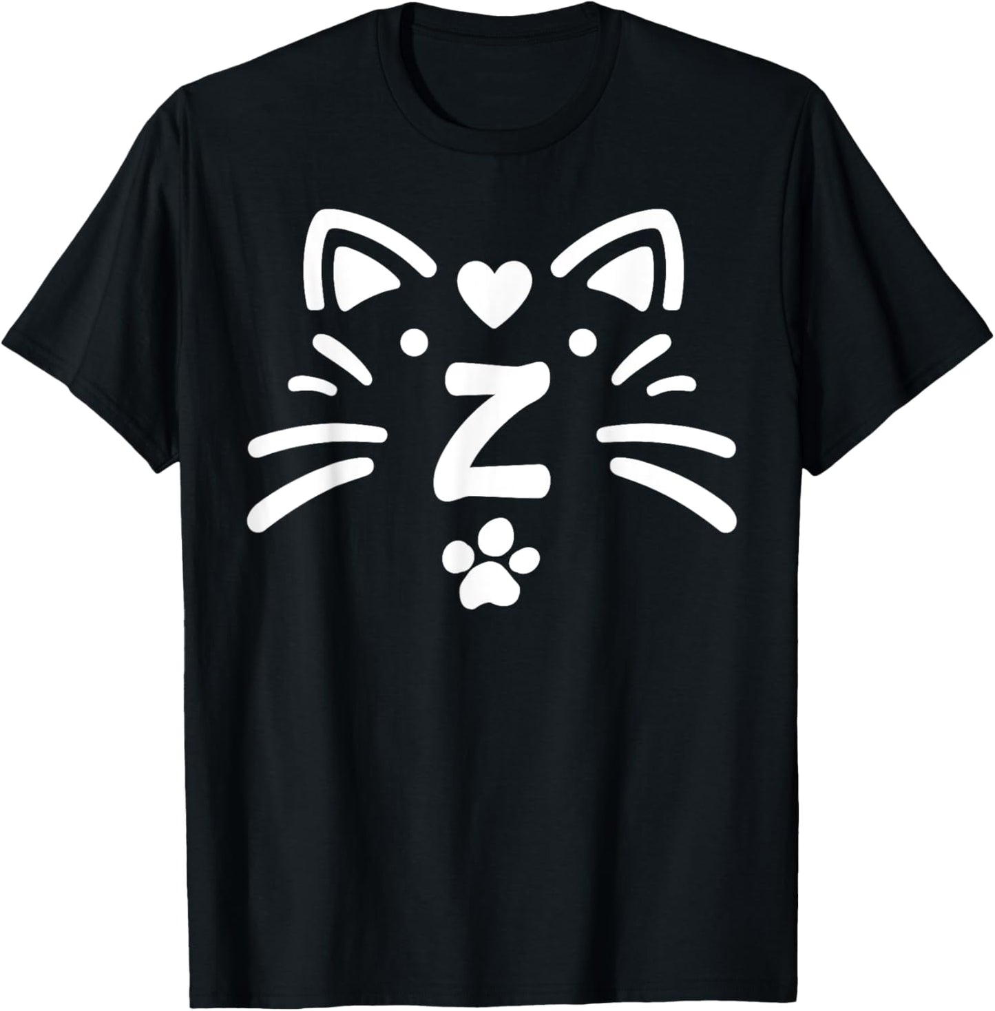 monogram initials letter z cat heart shape kitten lovers T-Shirt
