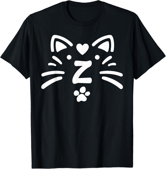 monogram initials letter z cat heart shape kitten lovers T-Shirt