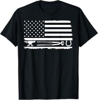 Funny Farrier Gift For Men Cool Farrier Tools American Flag T-Shirt