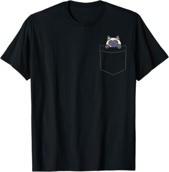 Siamese Cat In A Pocket Funny Pocket Siamese Cat T-Shirt