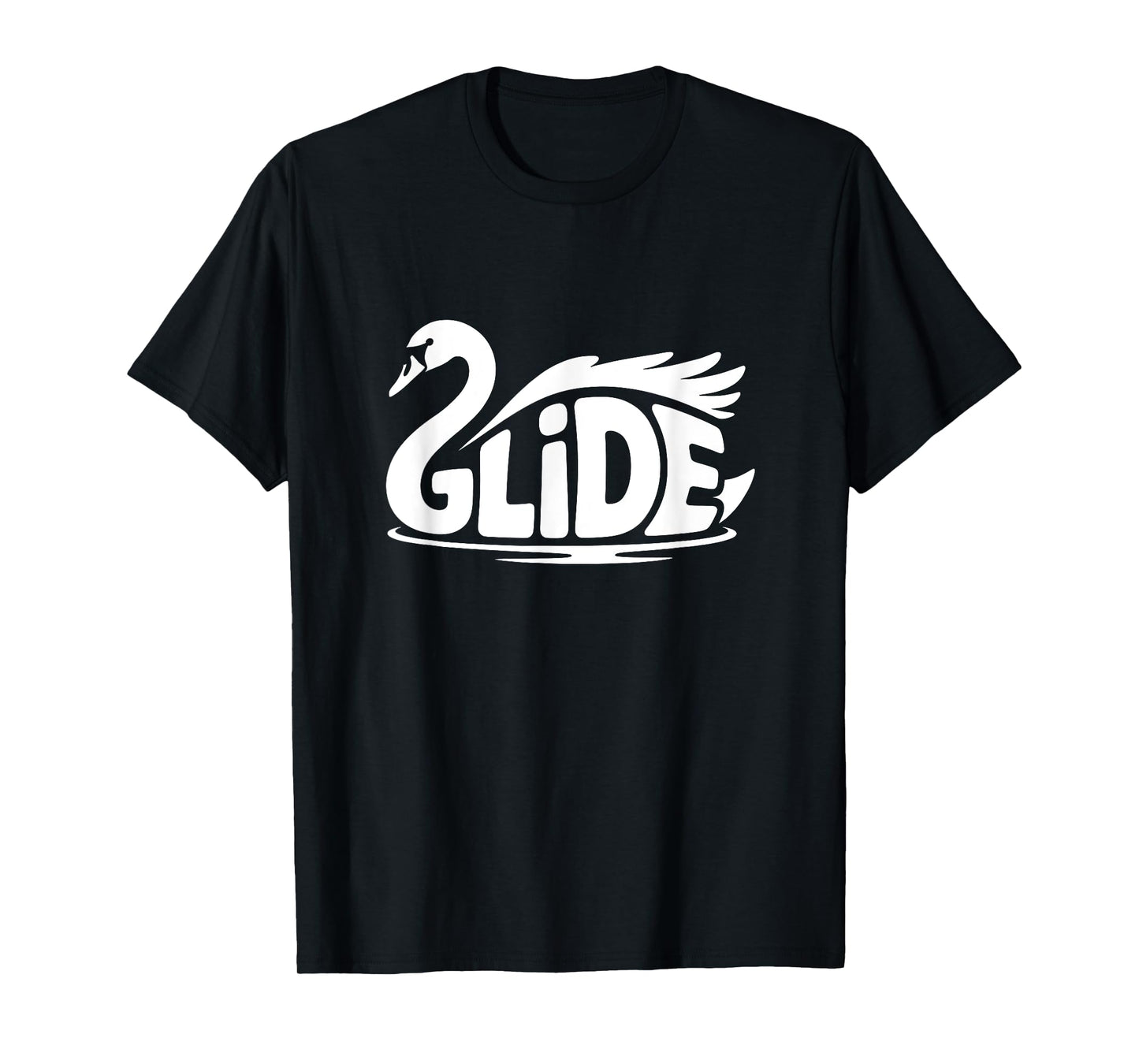 Glide Swan Word Art - Calm Nature & Graceful Animal Design T-Shirt