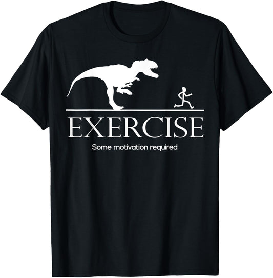 Dinosaur Workout Fun Gifts Store Co. Exercise Motivation Required Funny T-Rex Graphic Gym Saying T-Shirt