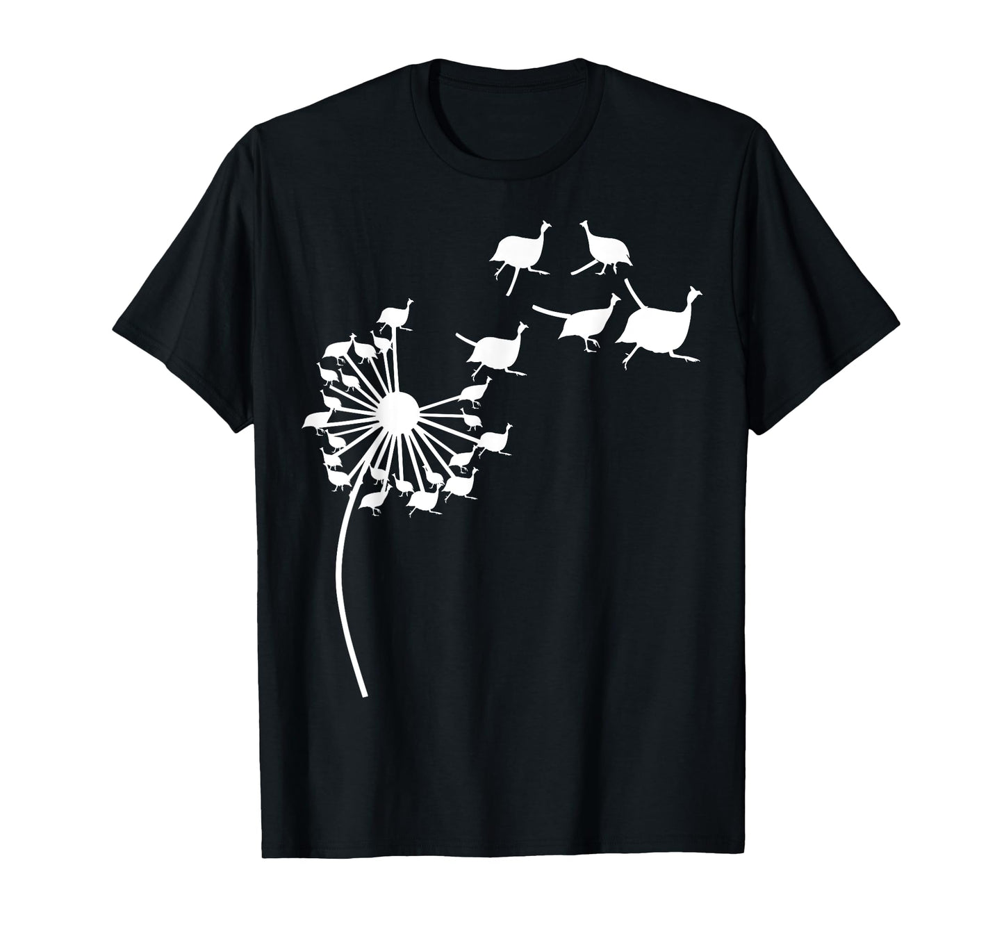 Dandelion Guinea fowl Flower, Floral Guinea fowl Tree T-Shirt