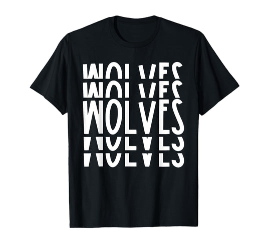 Wolves School Sports Team Mascot Town Go College Athlete T-Shirt