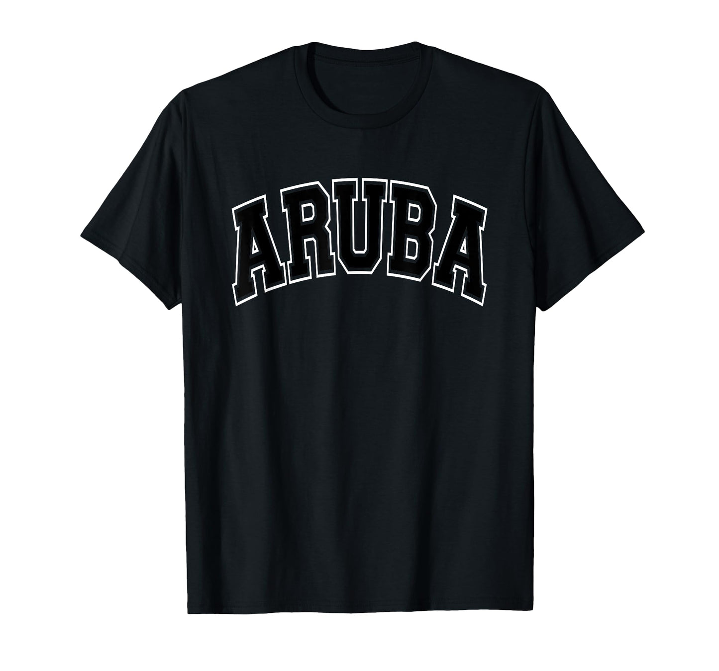 Aruba Arched Black Text T-Shirt