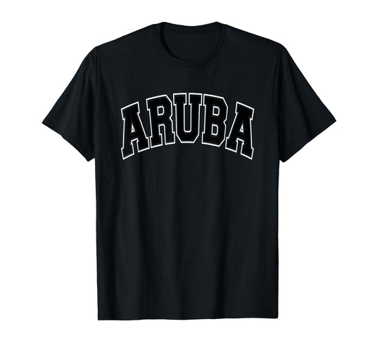 Aruba Arched Black Text T-Shirt
