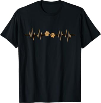 Paw Print Heartbeat Funny EKG Veterinary Veterinarian Gift T-Shirt