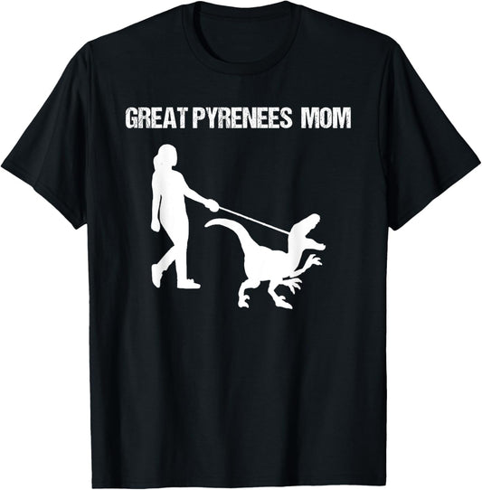 funny Great Pyrenees mom Dinosaur T-Shirt