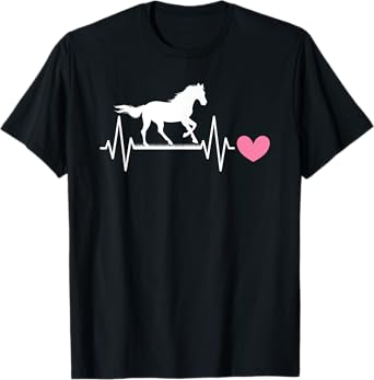 Cute Horse Lover Horseback Riding Horse Heartbeat T-Shirt