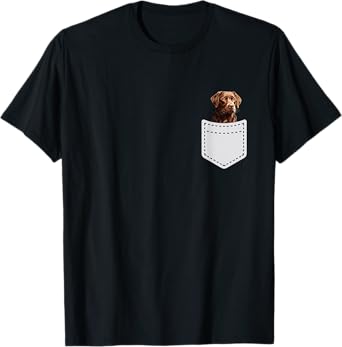 chocolate lab. puppy in pocket. Dog lover labrador T-Shirt for Men Women Kids