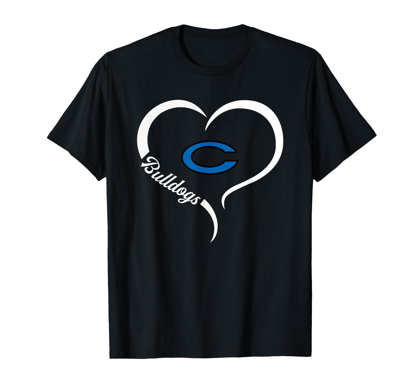 Crockett Bulldogs Logo Half Heart Slogan HS T-Shirt