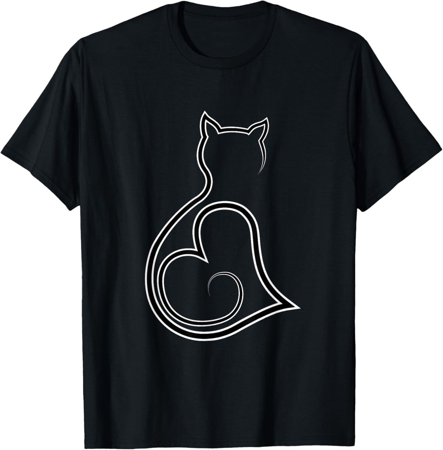 Cat lovers line art for cat moms | Meow Cute Cats T-Shirt