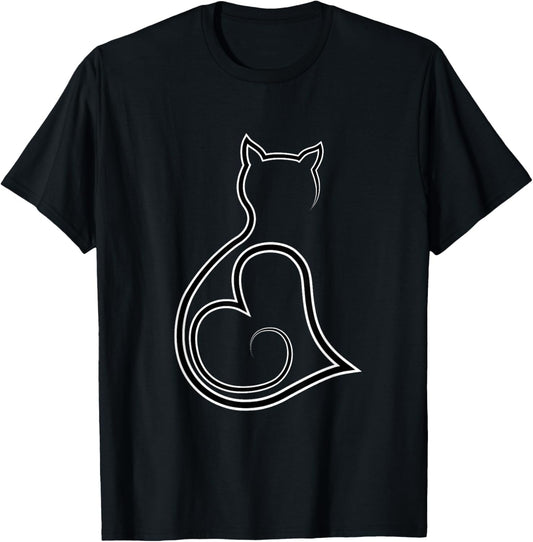 Cat lovers line art for cat moms | Meow Cute Cats T-Shirt