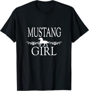 Mustang Girl Horse T-Shirt