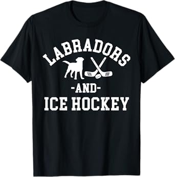 Black Yellow Chocolate Labs Ice Hockey Labrador Lab Mom Dad T-Shirt