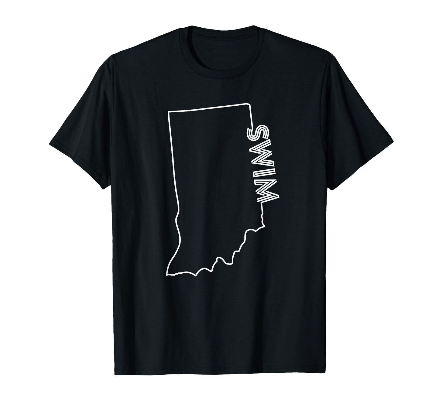 State of Indiana Outline with Swim Text ABN558b T-Shirt