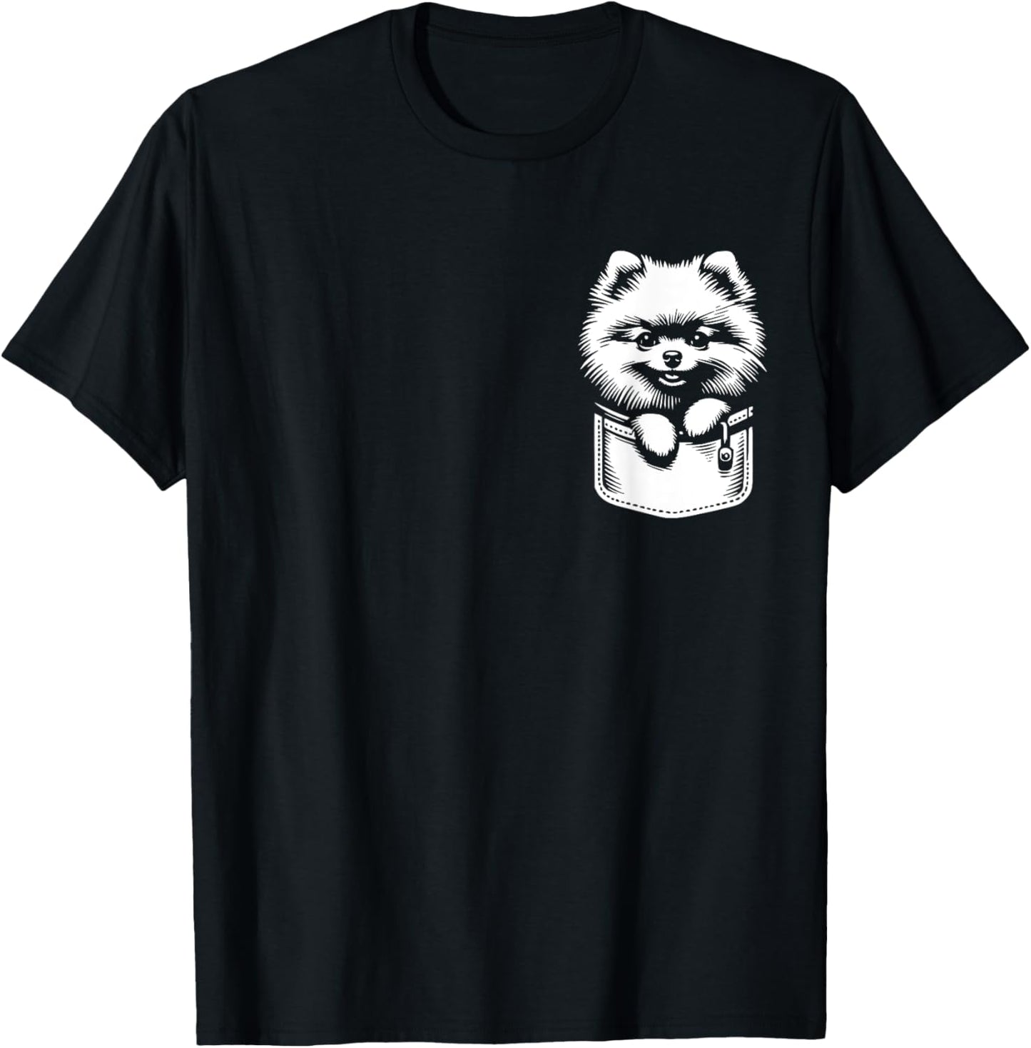 Cute Peeking Pomeranian Dog Graphic Design T-Shirt