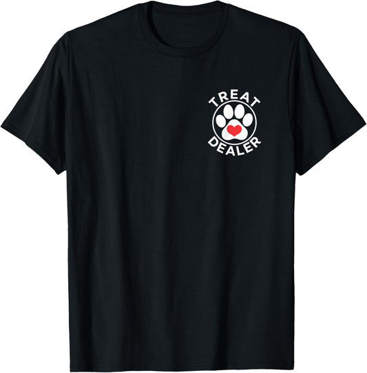 Treat Dealer Dog Lover gifts Minimal Paw Print Pet Owner T-Shirt